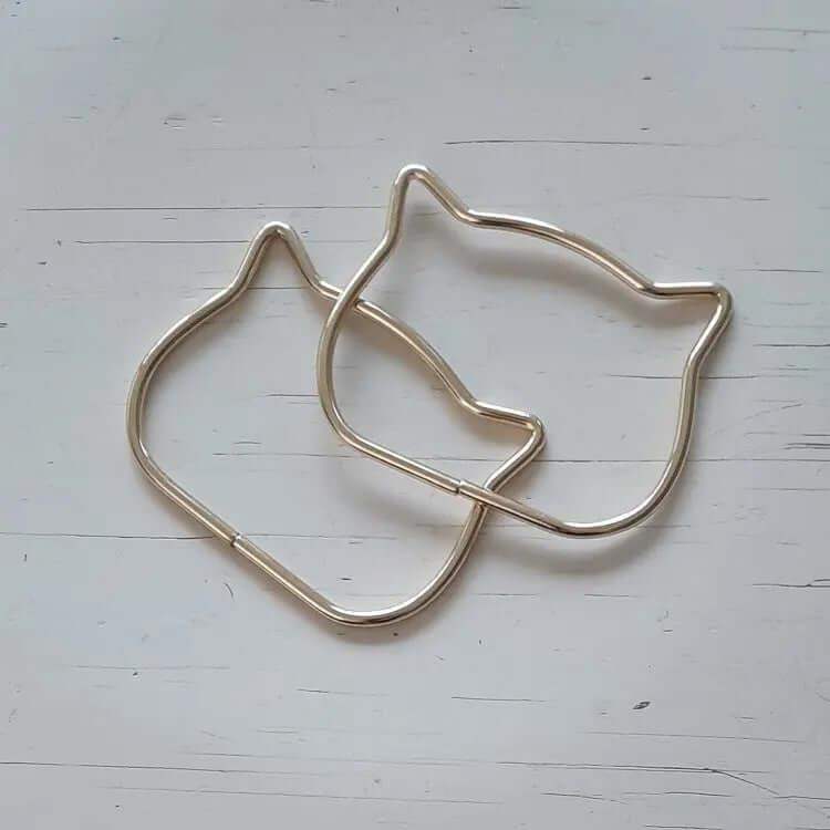 Metalen Tas Handvatten-Kattenkopje-Goud - Hobbygaren