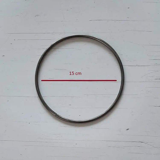 Metalen Tas Handvatten Rond Metaal Zwart 15cm - Hobbygaren