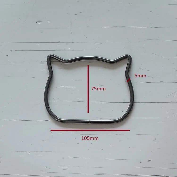 Metalen Tas Handvatten-Kattenkopje-Metal Zwart - Hobbygaren