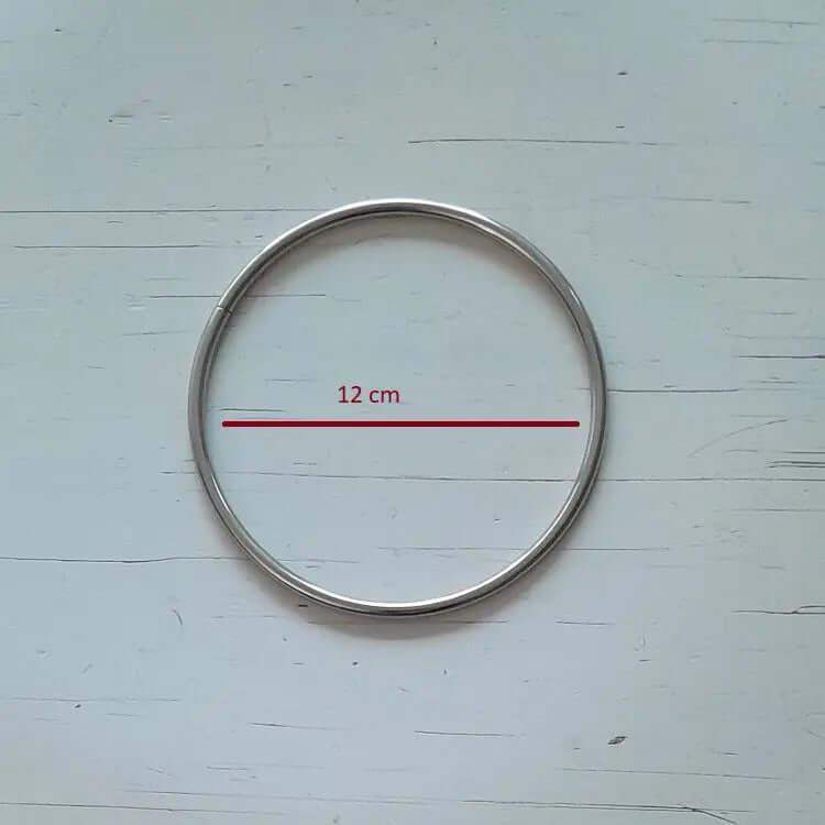 Metalen Tas Handvatten Rond Zilver 12cm - Hobbygaren