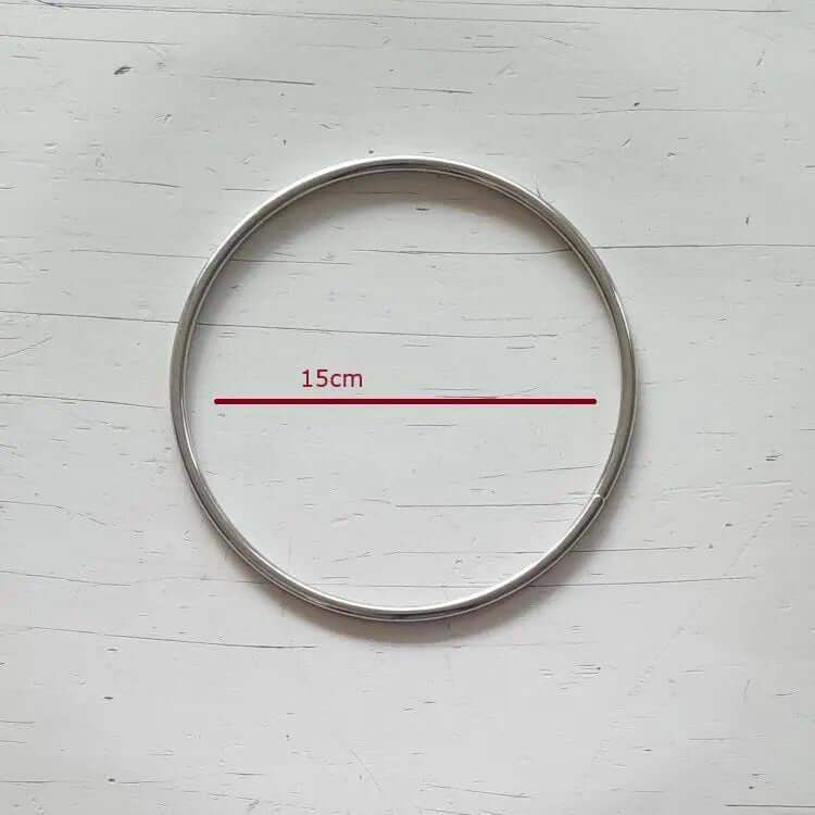 Metalen Tas Handvatten Rond Zilver 15cm - Hobbygaren