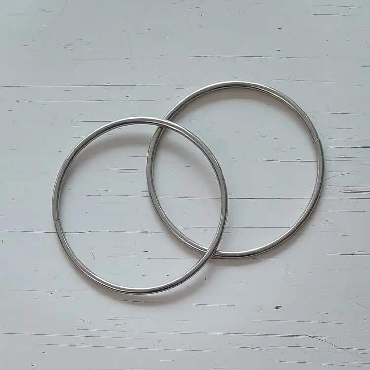Metalen Tas Handvatten Rond Zilver 12cm - Hobbygaren