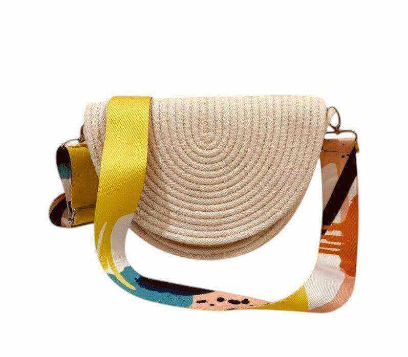 Handtas gemaakt van gevlochten naaikoord. van hobbygaren.nl