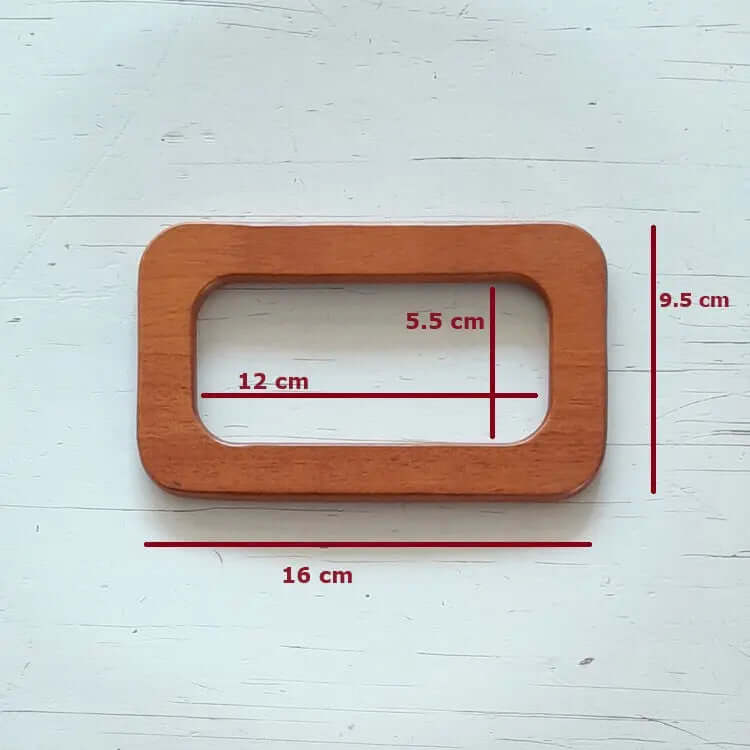 Houten tashandvat rechthoek, kleur: bruin. Per set te koop bij hobbygaren.nl
