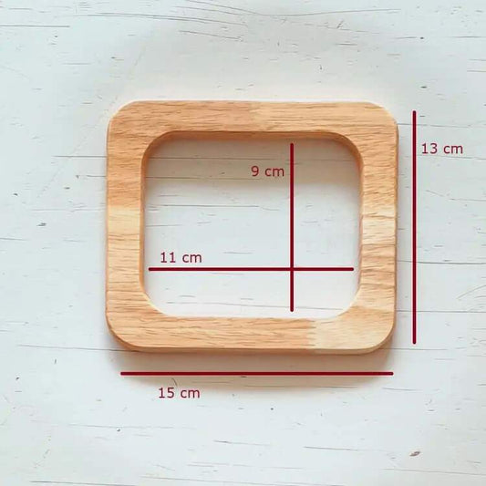 Houten Tashengsels- Vierkant-Naturel - Hobbygaren
