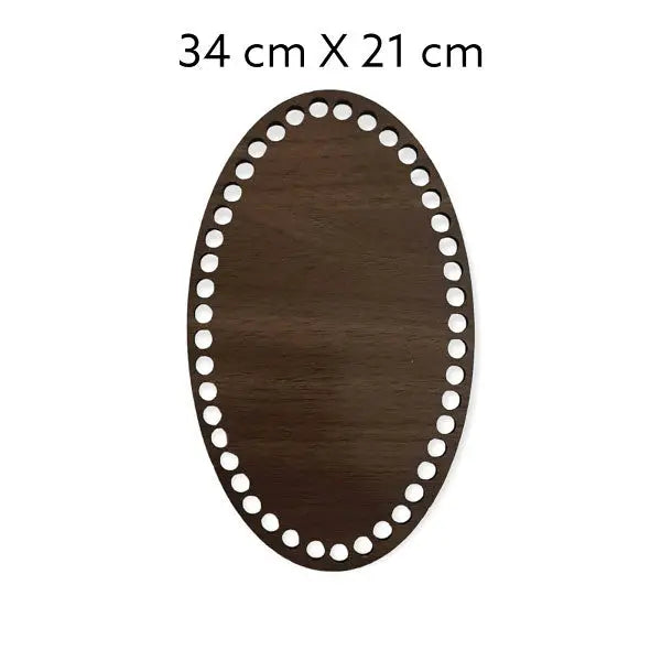 Houten Bodem - Ovaal - Bruin - 34cm x 21cm. Haak er manden en dienbladen mee. Hobbygaren.nl