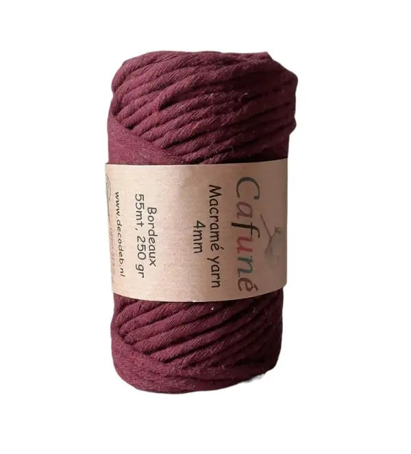 Cafuné Macramé Garen 4mm - Bordeaux