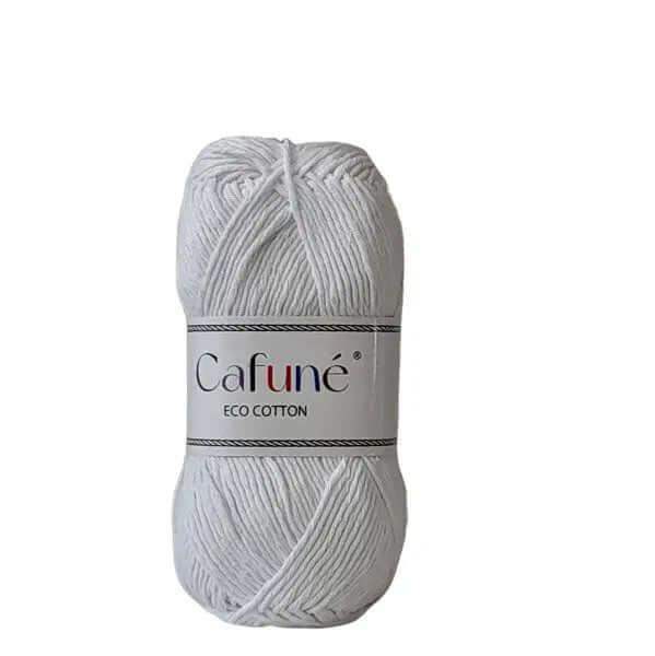 Cafuné Eco Katoen Garen – Wit – 200m – Gerecycled - Hobbygaren