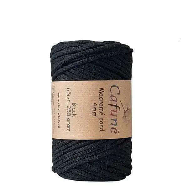Cafuné Macrame Koord 4mm-Zwart - Hobbygaren