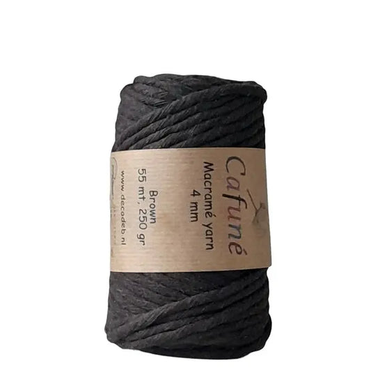 cafune macrme garen single twist 4mm bruin van hobbygaren.nl