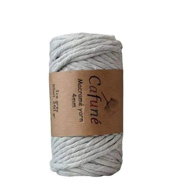 Cafuné Macrame Garen 4mm -IJsgrijs - Hobbygaren