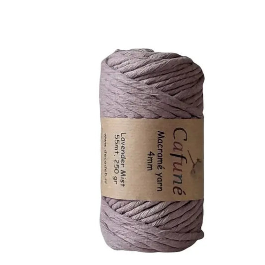 cafune macrame garen 4mm, enkele streng, lavendel