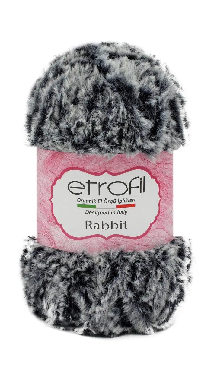 Etrofil Rabbit imitatiebont garen-Bruin-Wit-70719