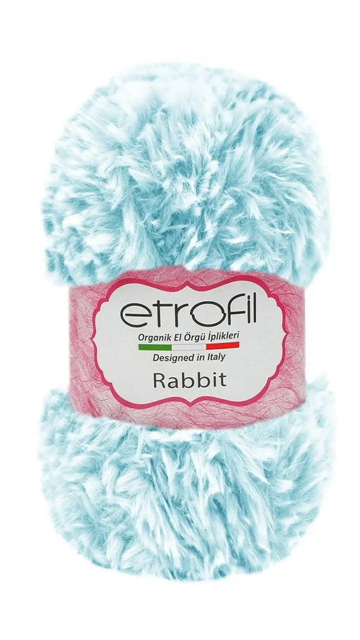Etrofil Rabbit imitatiebont garen-Blauw-Wit-70552