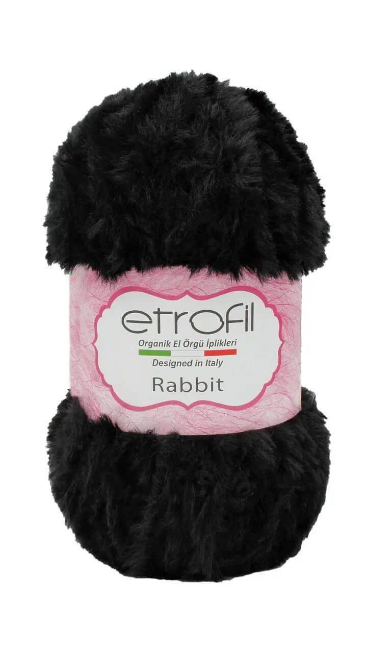 Etrofil Rabbit imitatiebont garen-Zwart-70906 - Hobbygaren