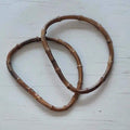 Bamboe Tas Handvat-Half Rond-Bruin-16cm x 13cm - Hobbygaren