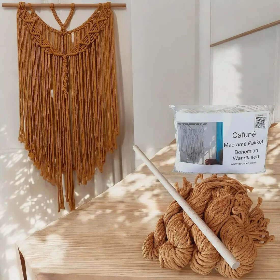 Macrame Pakket Wandkleed Boho - Oker - Hobbygaren