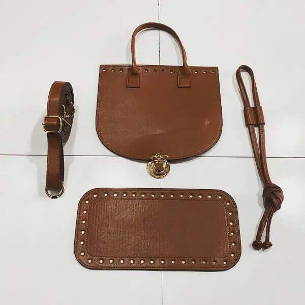 Schoudertas en Rugtas Diy Set van Kunstleer Bruin - Hobbygaren