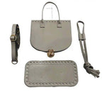 Schoudertas en Rugtas Diy Set van Kunstleer-Grijs - Hobbygaren