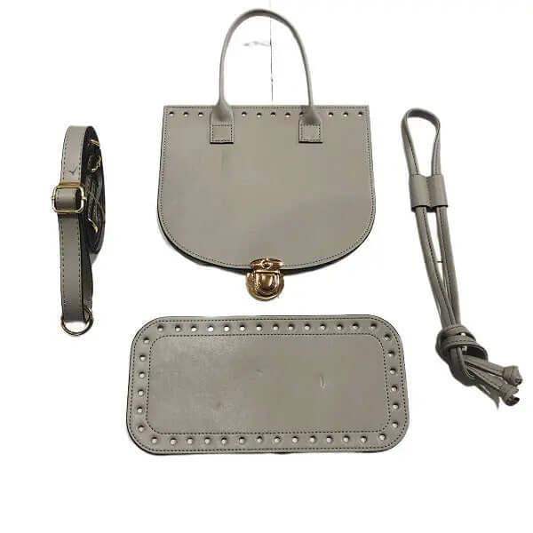 Schoudertas en Rugtas Diy Set van Kunstleer-Grijs - Hobbygaren