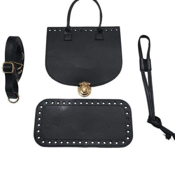 Schoudertas en Rugtas Diy Set van Kunstleer-Navy - Hobbygaren