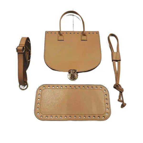 Schoudertas en Rugtas Diy Set van Kunstleer-Zalm - Hobbygaren