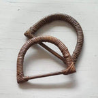 Bamboe Tas handvat-Half Rond-Bruin-15cm x 10cm - Hobbygaren