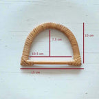 Bamboe Tas Handvat-Half Rond-Naturel-15cm x 10cm - Hobbygaren