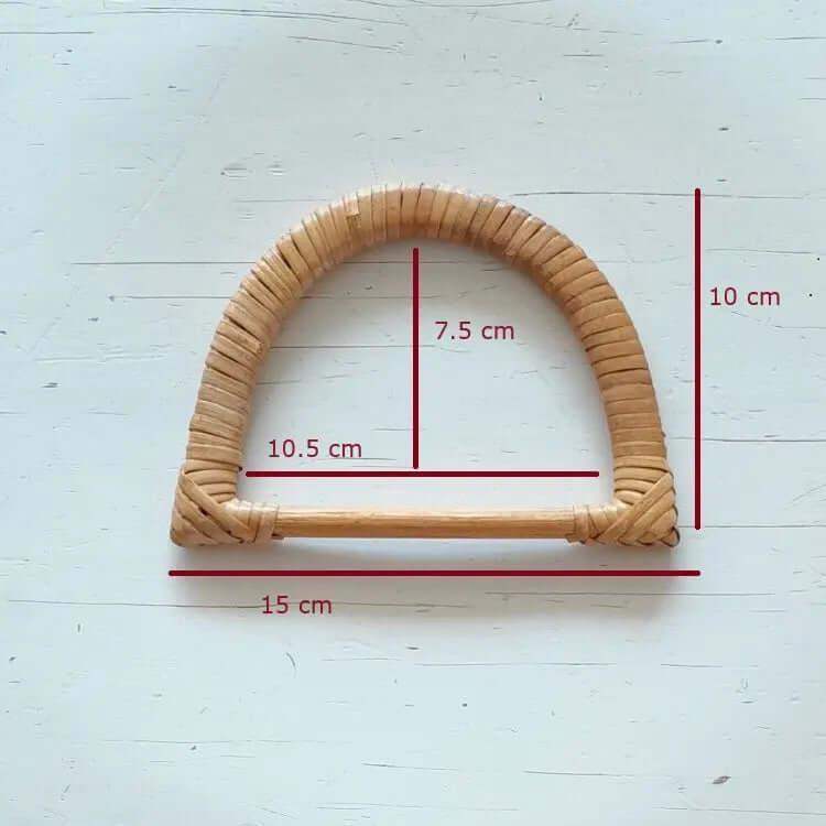 Bamboe Tas Handvat-Half Rond-Naturel-15cm x 10cm - Hobbygaren