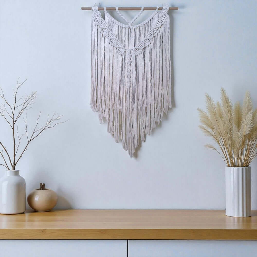 Macrame Pakket Wandkleed Boho - Ecru- inclusief instructievideo en pdf handleiding