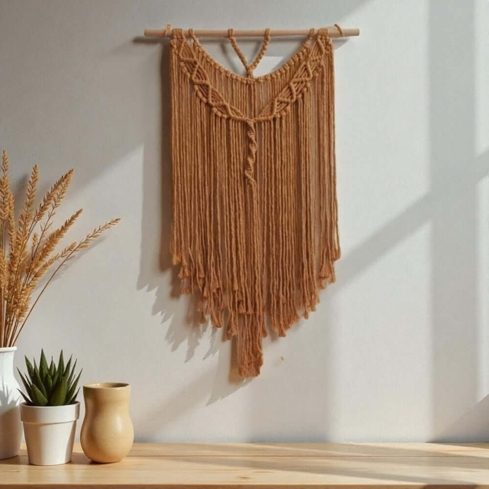 Macrame Pakket Wandkleed Boho - Oker- inclusief instructievideo en pdf handleiding