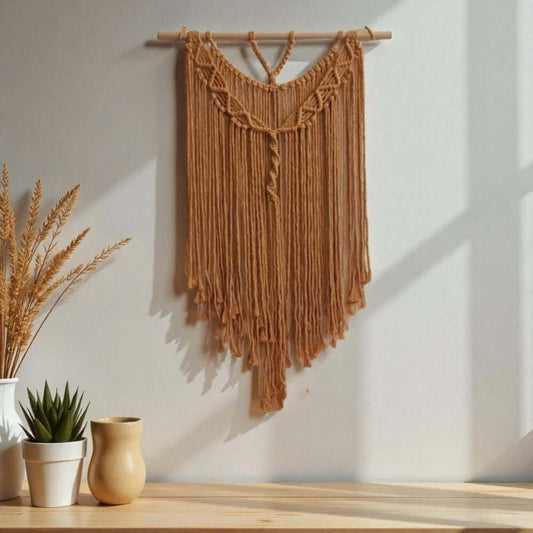 Macrame Pakket Wandkleed Boho - Oker- inclusief instructievideo en pdf handleiding