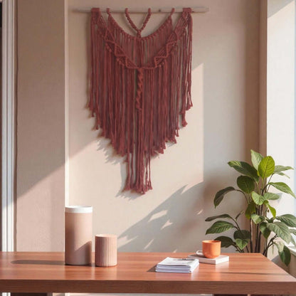 Macrame Pakket Wandkleed Boho - Terracotta - inclusief instructievideo en pdf handleiding