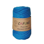 Cafuné Macramé Koord 5mm – Blauw – Gevlochten & 40m - Hobbygaren