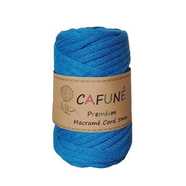 Cafuné Macramé Koord 5mm – Blauw – Gevlochten & 40m - Hobbygaren