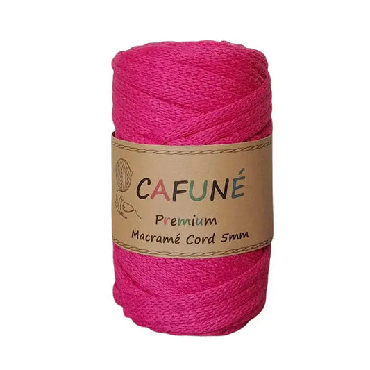 cafune premium macrame koord 5mm, gevlochten koord, fuchsia