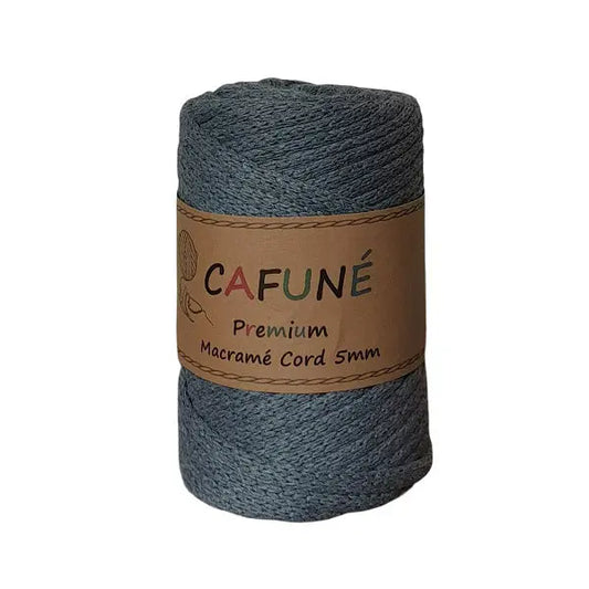 cafune premium macrame koord 5mm, gevlochten koord, grijs