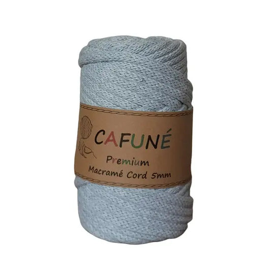 cafune premium macrame koord 5mm, gevlochten koord, lichtgrijs