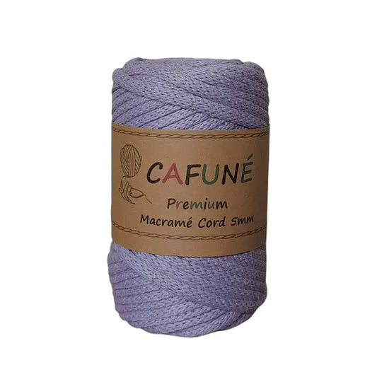 cafune premium macrame koord 5mm, gevlochten koord, lila