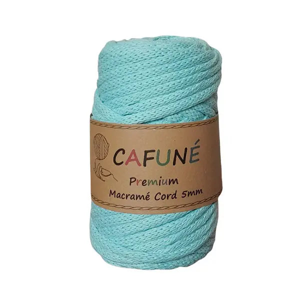 cafune premium macrame koord 5mm, gevlochten koord, mint