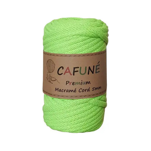 cafune premium macrame koord 5mm, gevlochten koord, neon geel