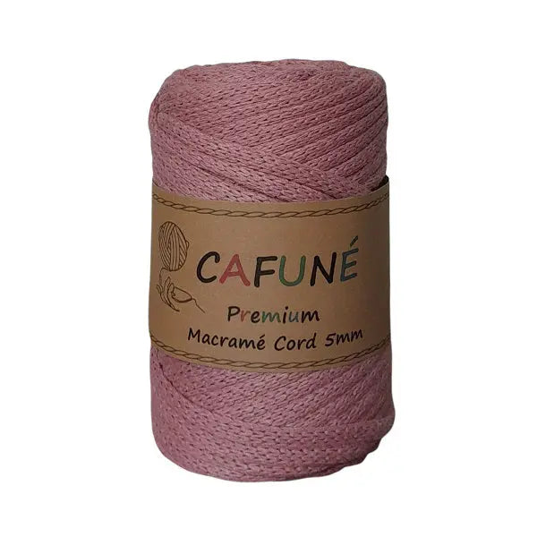 cafune premium macrame koord 5mm, gevlochten koord, oudroze