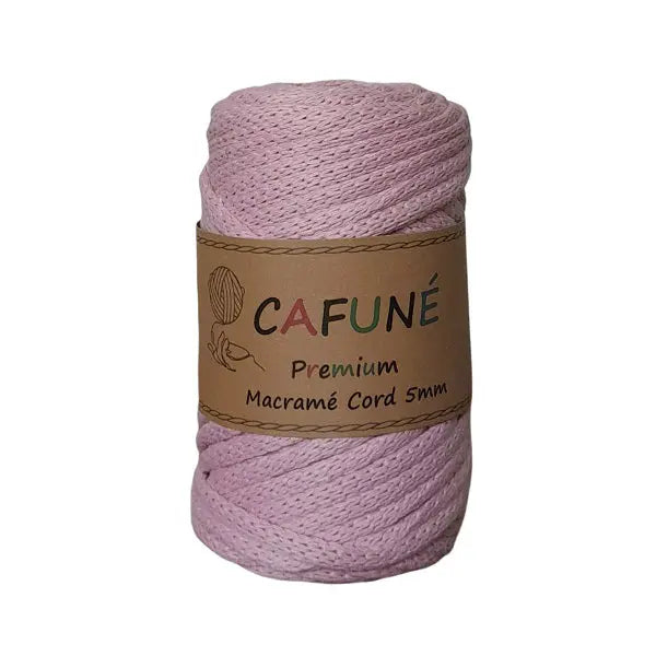 cafune premium macrame koord 5mm, gevlochten koord, lichtroze