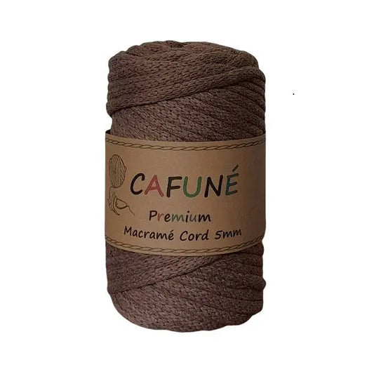 cafune premium macrame koord 5mm, gevlochten koord, roestbruin