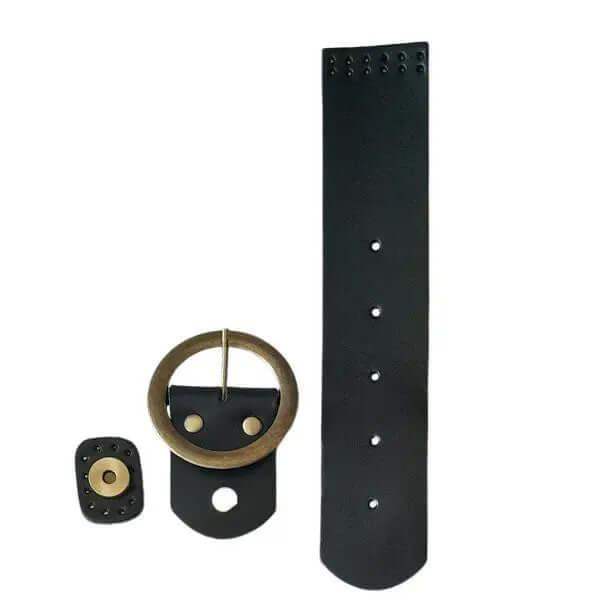 Leren Tas Flap Met Sluiting-Zwart 25x5cm - Hobbygaren