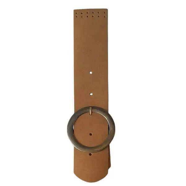 Leren Tas Flap Met Sluiting-Lichtbruin/Camel 25x5cm - Hobbygaren