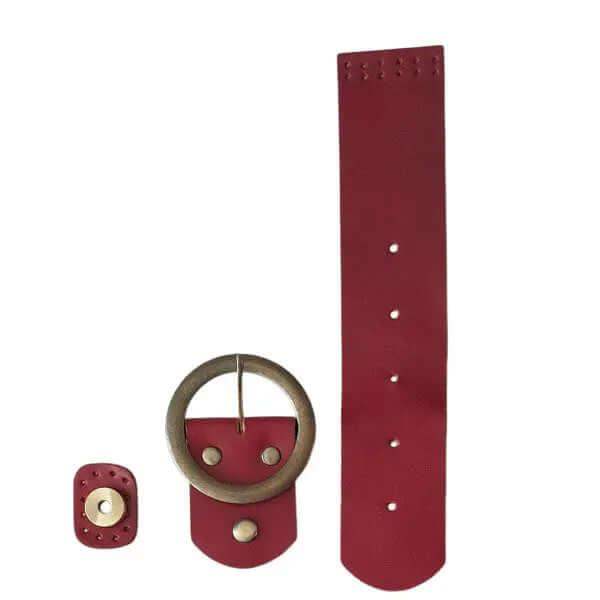 Leren Tas Flap Met Sluiting-Rood 25x5cm - Hobbygaren