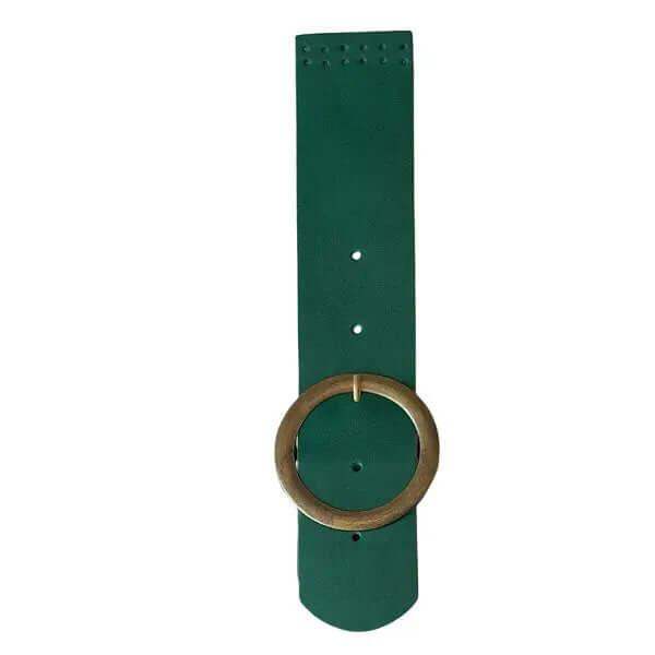 Leren Tas Flap Met Sluiting- Groen 25x5cm - Hobbygaren