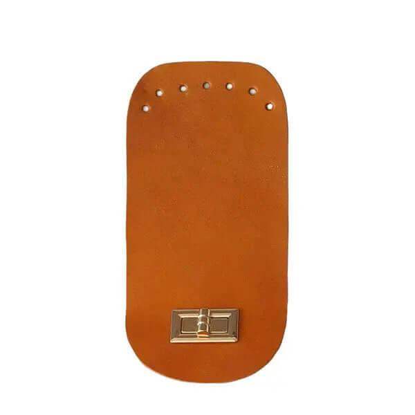 Leren Tas Flap met Sluiting 18x9cm - Oranje - Hobbygaren