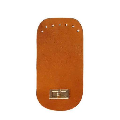 Leren Tas flap met Sluiting - 18x9cm-Oranje. Deze flap met draai sluiting is de Finishing touch voor je tas. Van hobbygaren.nl